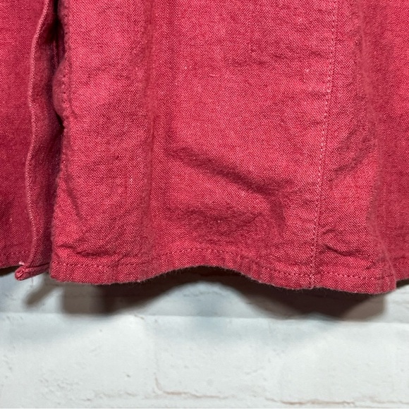 Eddie Bauer Womens Linen Button Up Blouse Top Size XXL Salmon Cap Sleeve - Picture 10 of 15